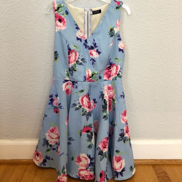 NEW Size Small Blue Floral Dress - Picture 1 of 2